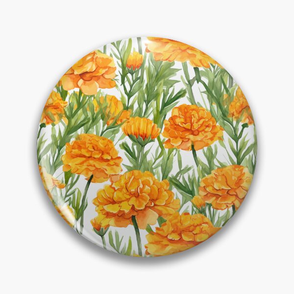 Item preview, Warm Marigold Blossoms in Watercolor designed and sold by TopArtsy.