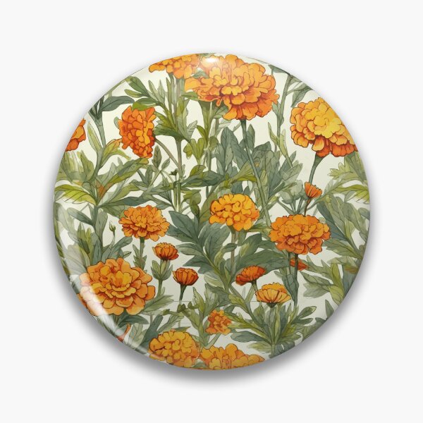 Item preview, Vibrant Marigolds in Watercolor Garden designed and sold by TopArtsy.