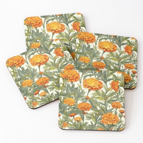 Item preview, Vibrant Marigolds in Watercolor Garden designed and sold by TopArtsy.