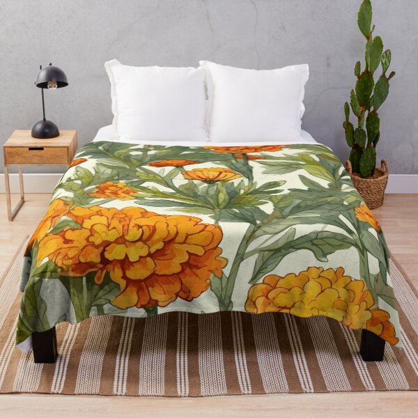 Item preview, Vibrant Marigolds in Watercolor Garden designed and sold by TopArtsy.