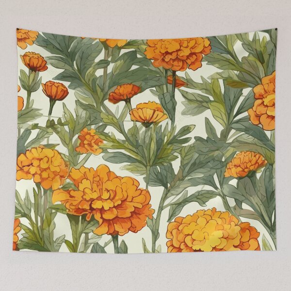Item preview, Vibrant Marigolds in Watercolor Garden designed and sold by TopArtsy.