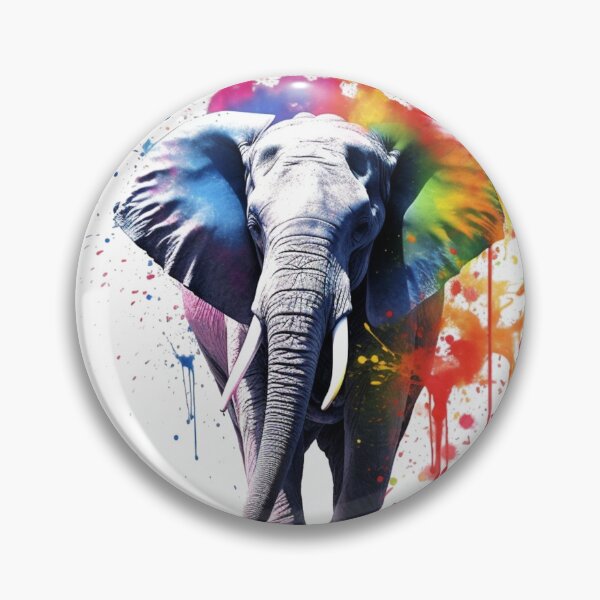 Item preview, Colourful Banksy Style Happy Elephant designed and sold by FourPawsPrints.