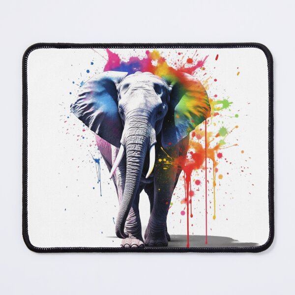 Item preview, Colourful Banksy Style Happy Elephant designed and sold by FourPawsPrints.