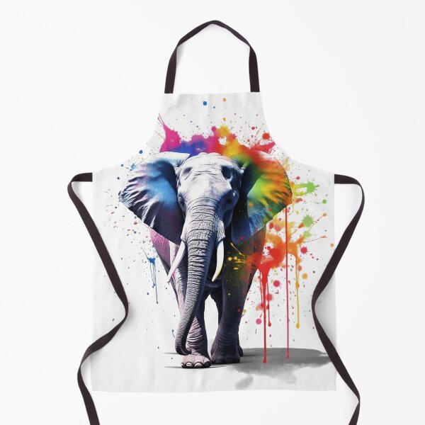 Item preview, Colourful Banksy Style Happy Elephant designed and sold by FourPawsPrints.