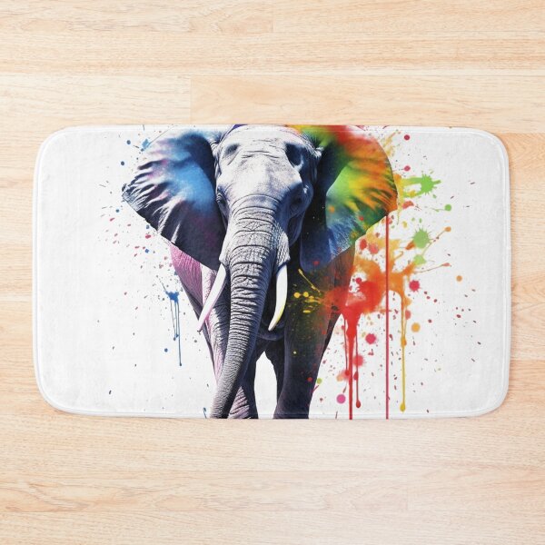 Item preview, Colourful Banksy Style Happy Elephant designed and sold by FourPawsPrints.