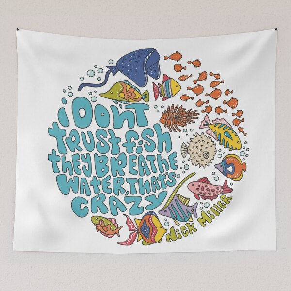 Item preview, I don’t trust fish ocean bubble  designed and sold by KingsQueen33.