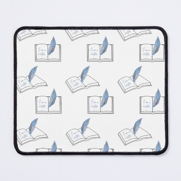Item preview, Cute blue feather quill notebook design for writers. designed and sold by CreativeStrand.