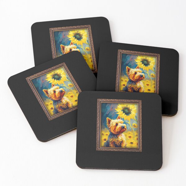 Item preview, Norwich Terrier Sunflower Painting Adorable Dog designed and sold by rafaeltto.