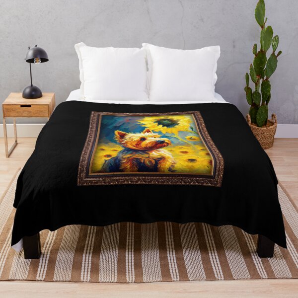 Item preview, Norwich Terrier Sunflower Painting Adorable Dog designed and sold by rafaeltto.