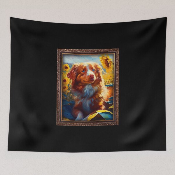 Item preview, Nova Scotia Duck Tolling Retriever toller Sunflower Painting Adorable Dog designed and sold by rafaeltto.