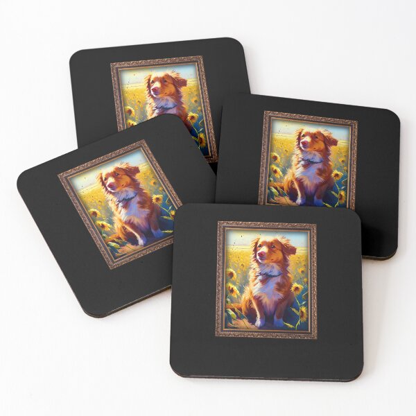 Item preview, Nova Scotia Duck Tolling Retriever toller Sunflower Painting Adorable Dog designed and sold by rafaeltto.