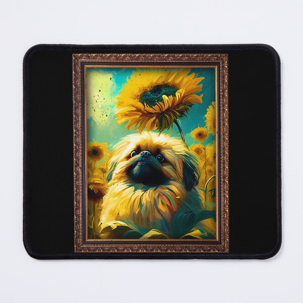 Item preview, Pekingese Sunflower Painting Adorable Dog designed and sold by rafaeltto.