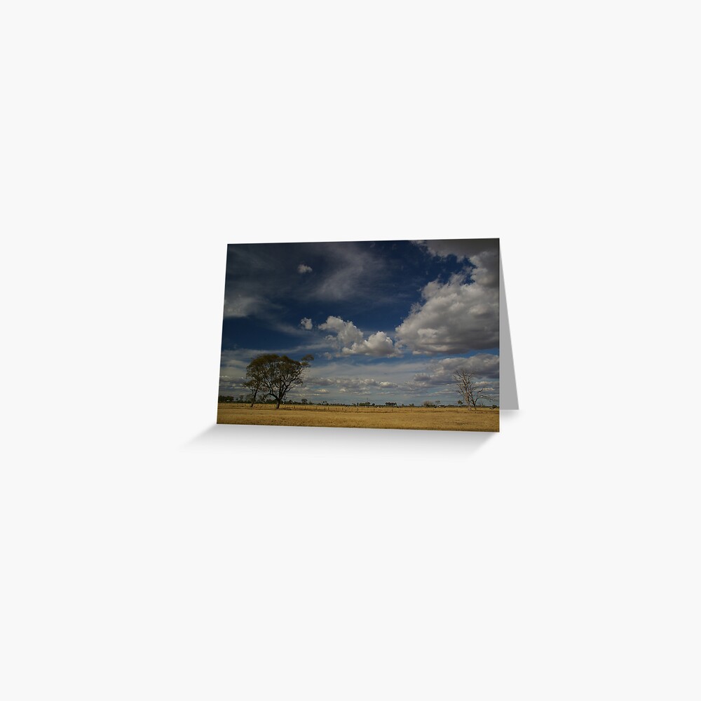 Blue skies and brown grass Greeting Card