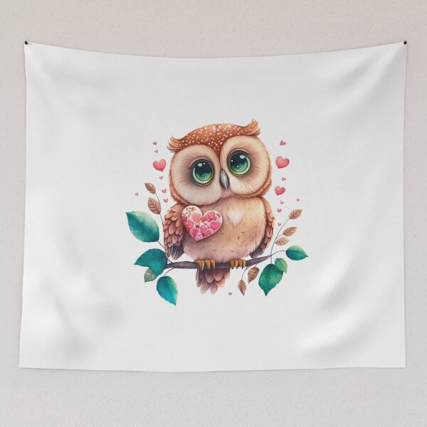 Item preview,   Owl with Heart Love Image Decor Watercolor JPEG File designed and sold by adlydesigns.