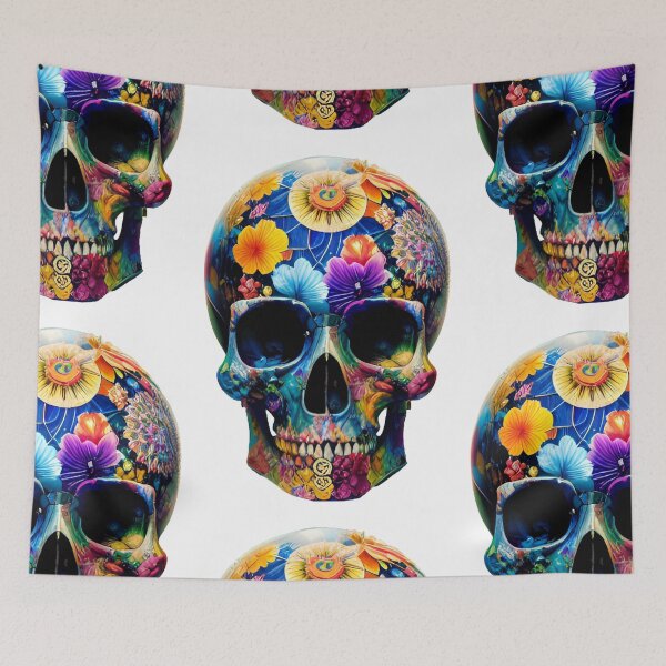 Item preview, Beautiful skull decorated with flowers designed and sold by MadinaFatt.
