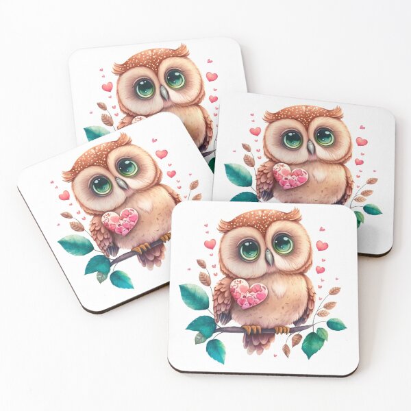 Item preview,   Owl with Heart Love Image Decor Watercolor JPEG File designed and sold by adlydesigns.