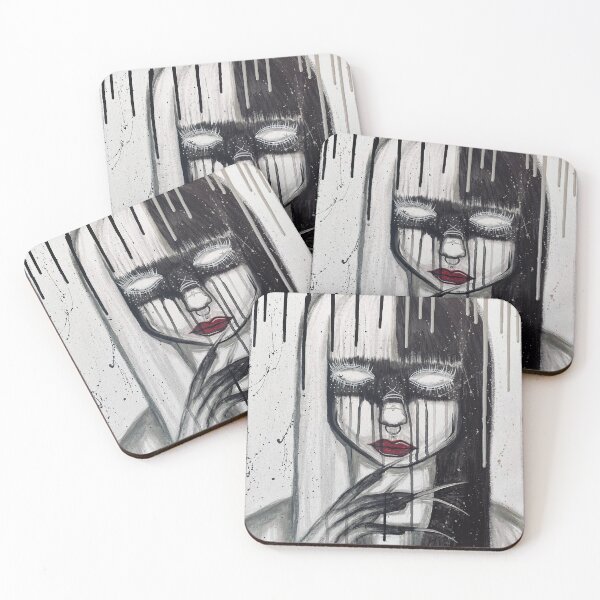 Item preview, Black and white lady with red lips designed and sold by BerryPecanArts.