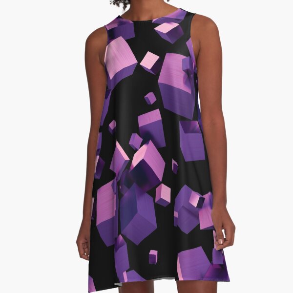 Item preview, Purple and Black 3D Geometric Cube designed and sold by musaiyabmumtaz.