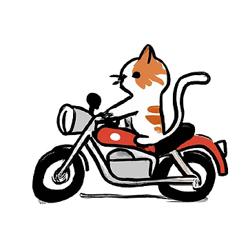 Artwork thumbnail, Cat Riding Motorcyle by AnimateSpring