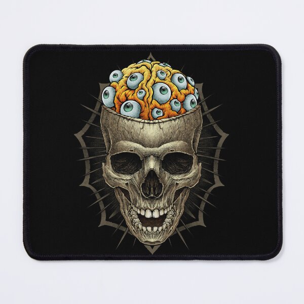 Item preview, vintage skull and spooky brain with eyeball designed and sold by Winya.
