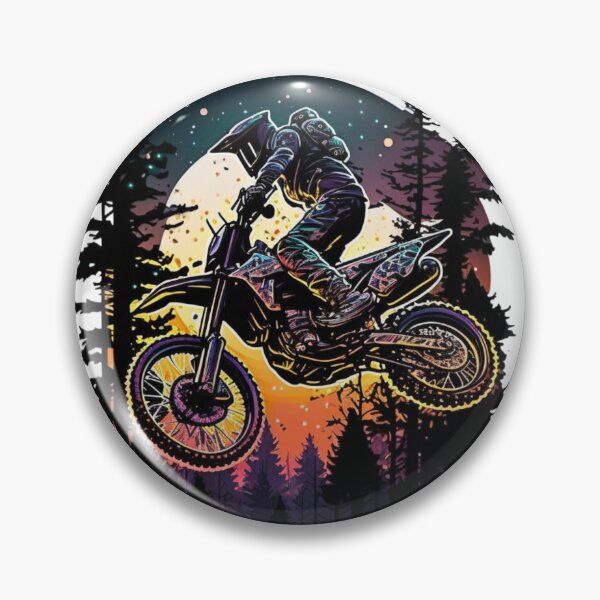 Item preview, MOTOCROSS dirtbike motorcycle Jumping in a forest designed and sold by YammsDesign.