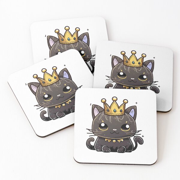 Item preview, Cute black cat wearing a crown designed and sold by NahedAH.