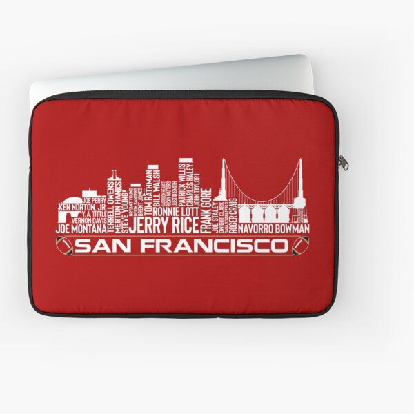 Joe Montana and Brock Purdy San Francisco 49ers city skyline