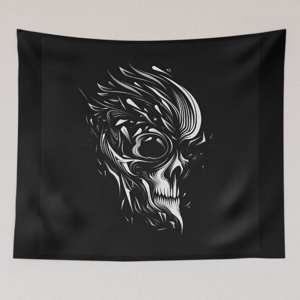 Item preview, A stylish Skull white on black designed and sold by taoman.