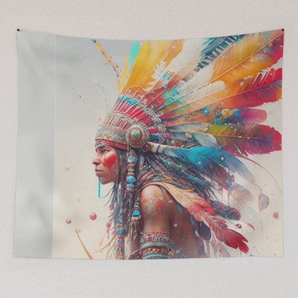 Item preview, Native American Chief Splash Art designed and sold by HoseasArt.