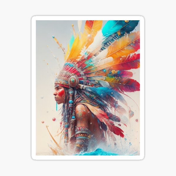 Item preview, Native American Chief Splash Art designed and sold by HoseasArt.