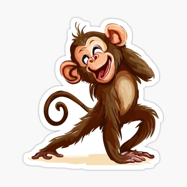 Aperçu de l'œuvre Cheeky Chimp : un singe espiègle créée et vendue par Colorful Dreams.