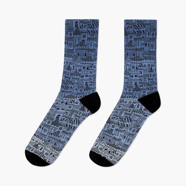 Item preview, * Blue Cityscape * House Repeat Pattern * designed and sold by Stacey Muir.