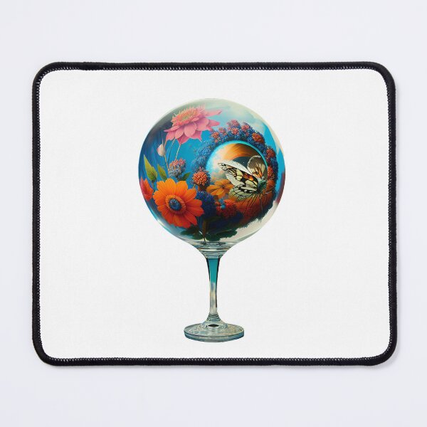 Item preview, Glass ball on a leg with flowers and a butterfly designed and sold by MadinaFatt.