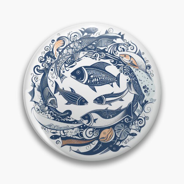 Item preview, Circle of Swimming Fish | Underwater Ocean Life Design designed and sold by Iryna Servetnyk.