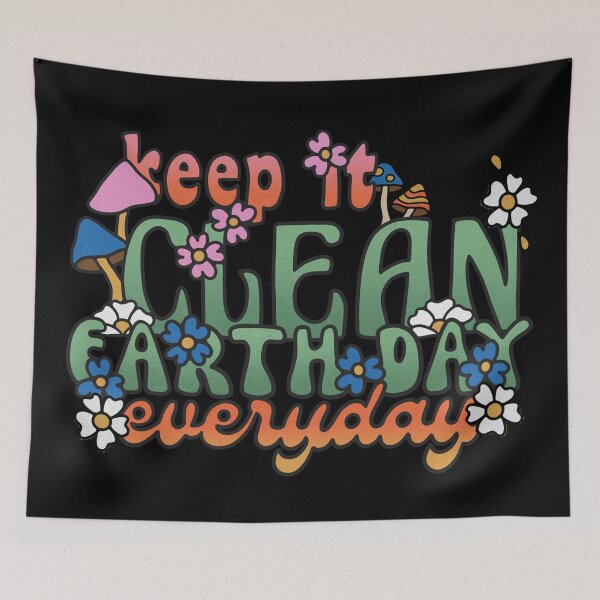 Item preview, Keep It Clean Earth Day Everyday Environmental Earth Day Climate Activists Retro Vintage Boho Style Design designed and sold by Viral-Style.