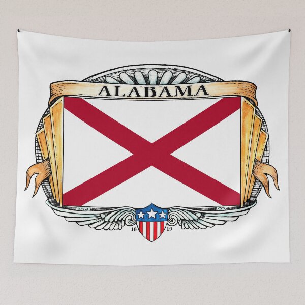 Item preview, Alabama Art Deco Design with Flag designed and sold by Cleave.