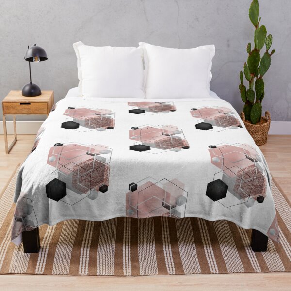 Item preview, Pink and Grey Hexagon Art designed and sold by UrbanEpiphany.