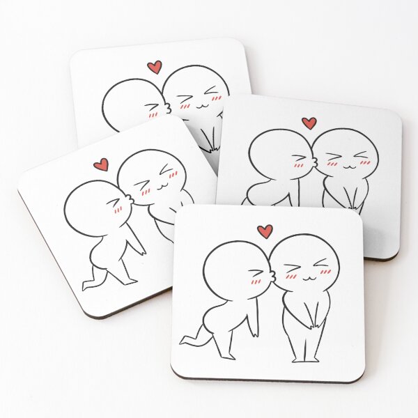 Item preview, Couple kiss, a little shy love designed and sold by lapsuss.