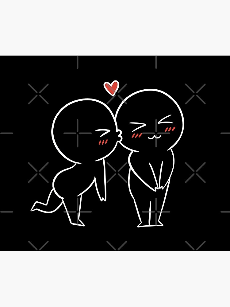 Couple kiss, a little shy love Sticker for Sale by lapsuss