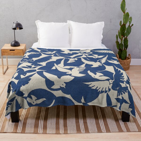 Item preview, Beautiful White And Blue Birds designed and sold by leafsquare.
