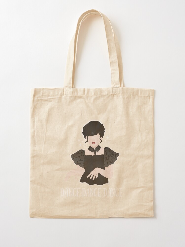 Wednesday Addams Jenna Ortega Cartoon Tote Bag Tim Burton 