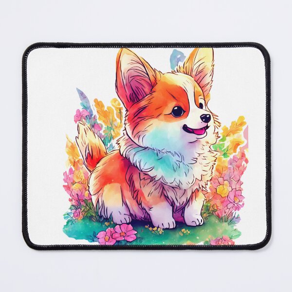 Item preview, Cute Baby Corgi in Flower Garden designed and sold by VintageVib.