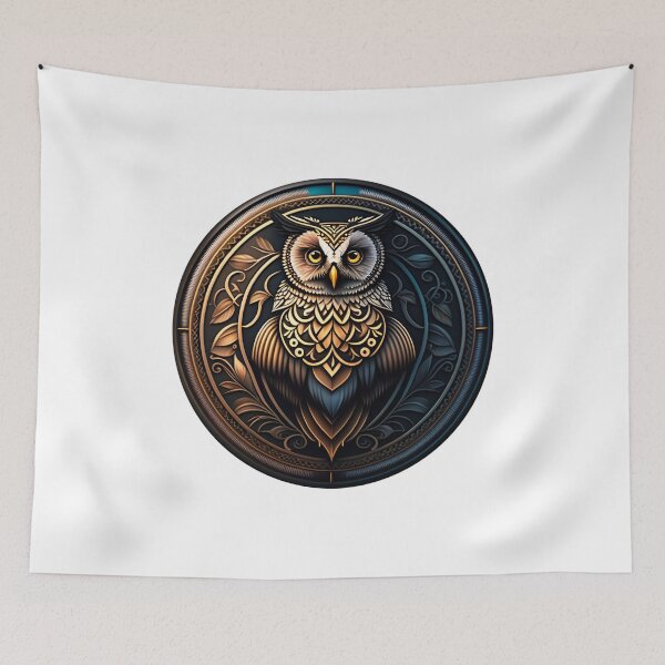 Item preview, Owl tribal mandala tattoo designed and sold by HappyTrippy.