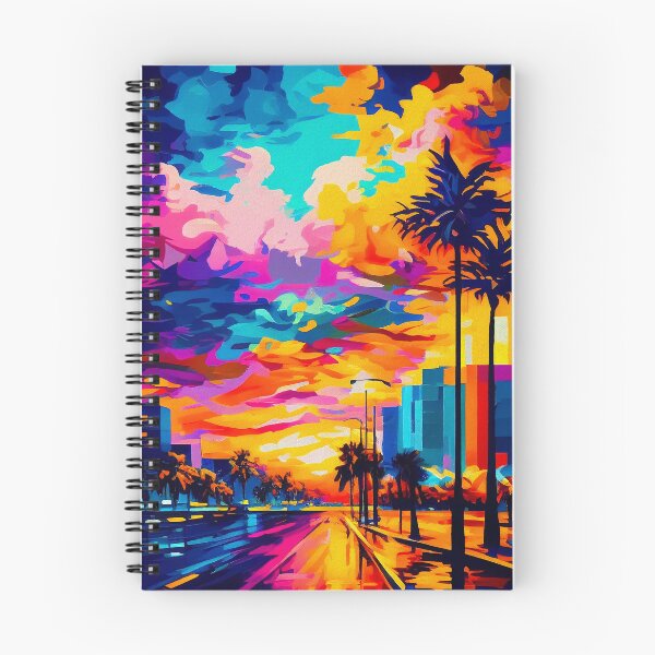 Item preview, Miami Vibrant Landscape | Palette Knife Oil Digital Painting designed and sold by VividViews.