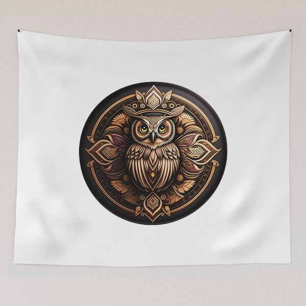 Item preview, Owl tribal mandala tattoo designed and sold by HappyTrippy.