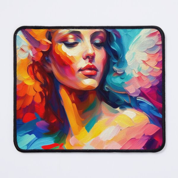 Item preview, Guardian Angel Renaissance Colourful Portrait | Palette Knife Oil Digital Painting designed and sold by VividViews.