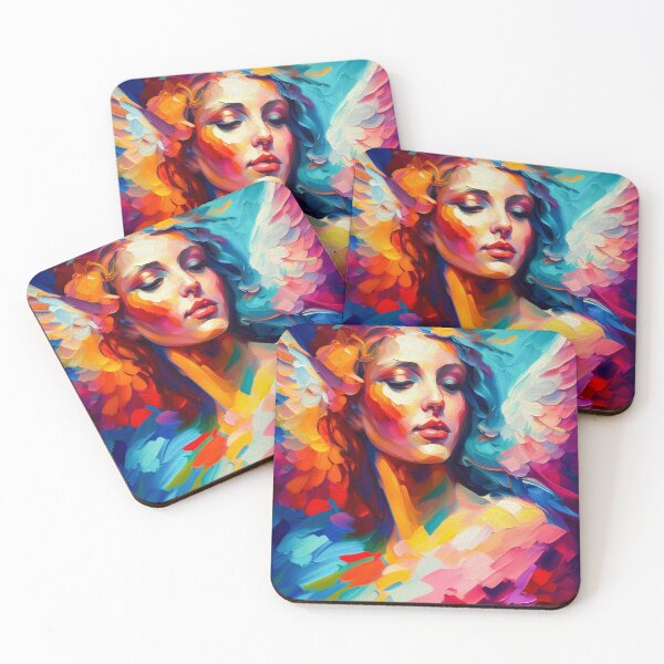 Item preview, Guardian Angel Renaissance Colourful Portrait | Palette Knife Oil Digital Painting designed and sold by VividViews.
