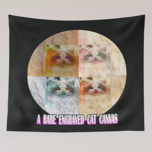 Item preview, A Rare Engraved Cat Canvas designed and sold by market100.