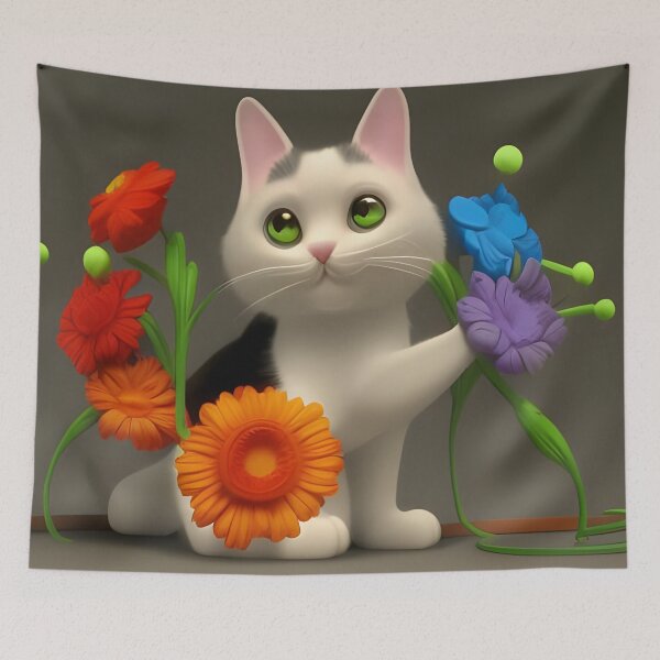 Item preview, Cat Flower 08 designed and sold by Camila Hamdan.