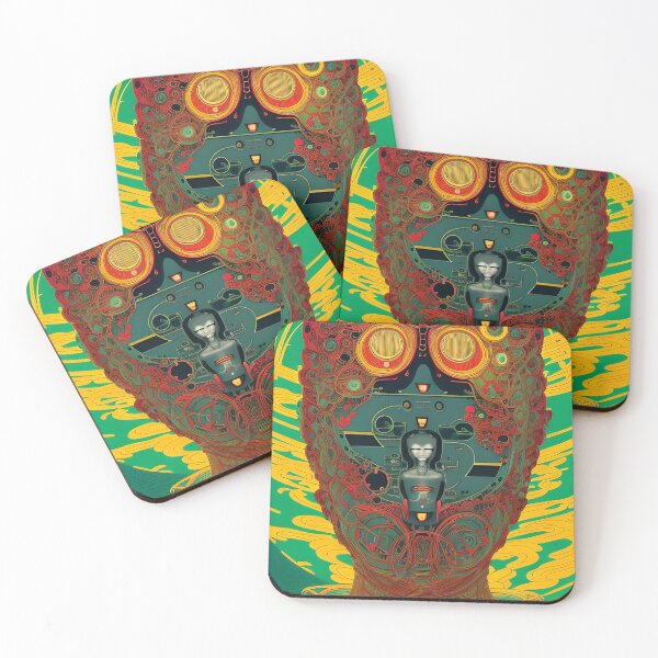 Item preview, AI deep mind cyborg. Ukiyo-e surrealist robot. Manga comic anime infleunces. designed and sold by KumoMachina.